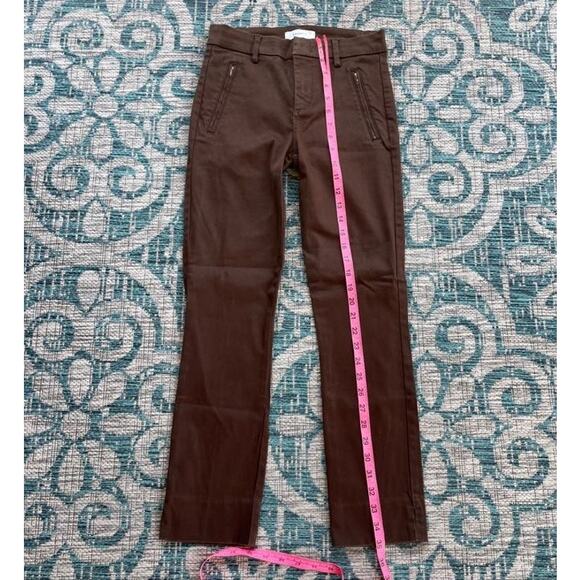 Level 99 Brown Wax‎ Coated Ankle Crop Pants Zipper Pockets - Size 25 - Picture 11 of 12